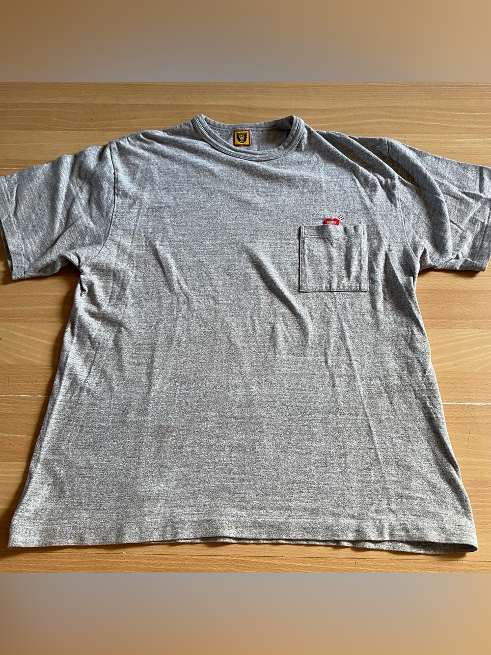 Human Made Pocket Tee Mens XL Gray Heart Logo Streetwear Made in Japan